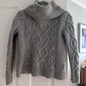 Tommy Hilfiger Gray Cable Knit Turtleneck Sweater